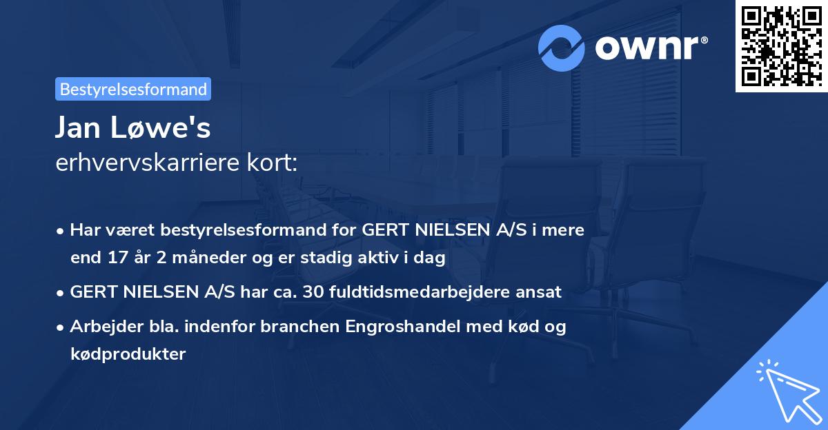 Jan Løwe's erhvervskarriere kort