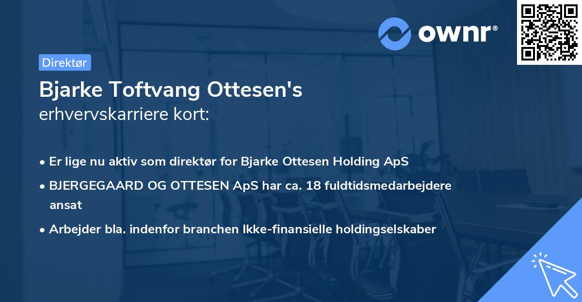 Bjarke Toftvang Ottesen's erhvervskarriere kort