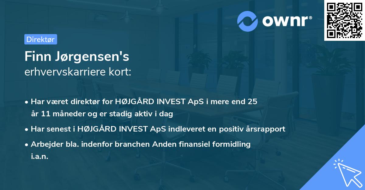 Finn Jørgensen's erhvervskarriere kort