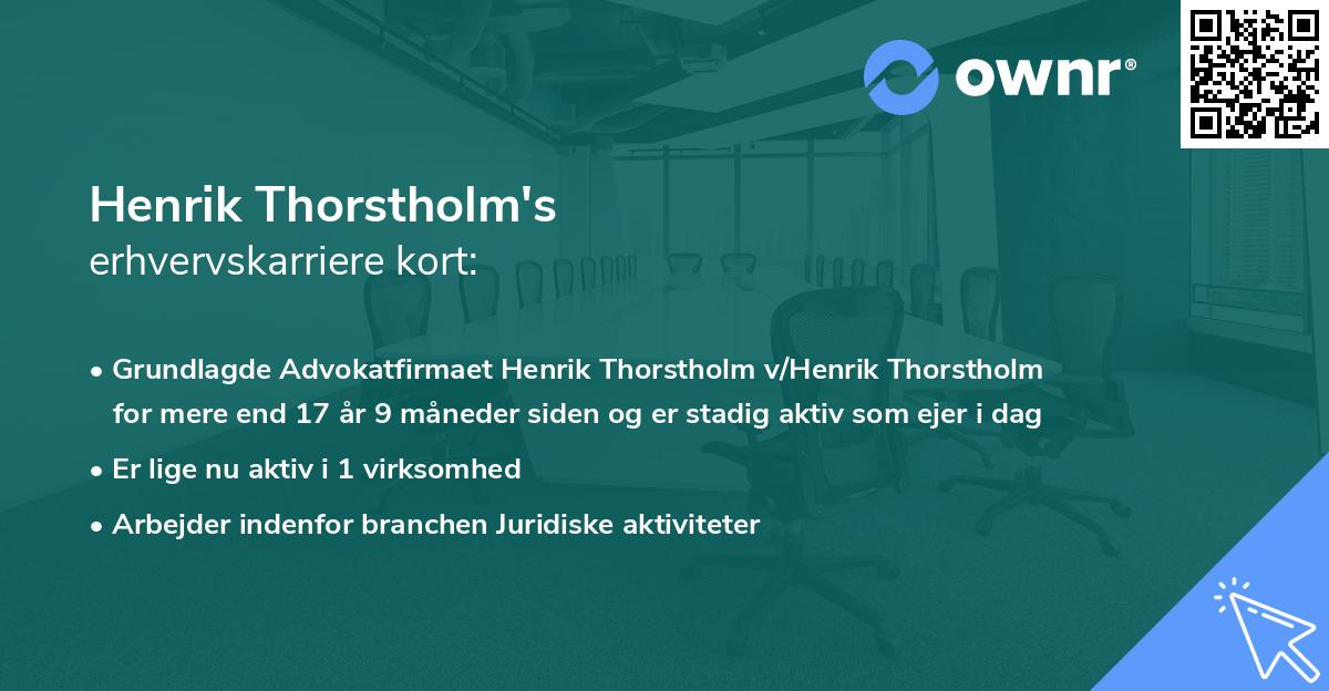 Henrik Thorstholm's erhvervskarriere kort