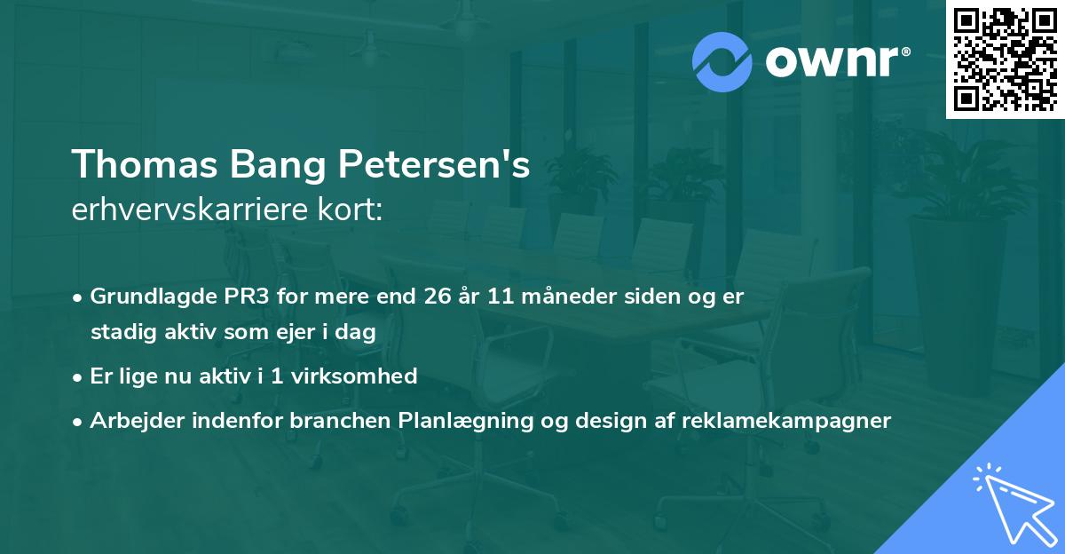Thomas Bang Petersen's erhvervskarriere kort