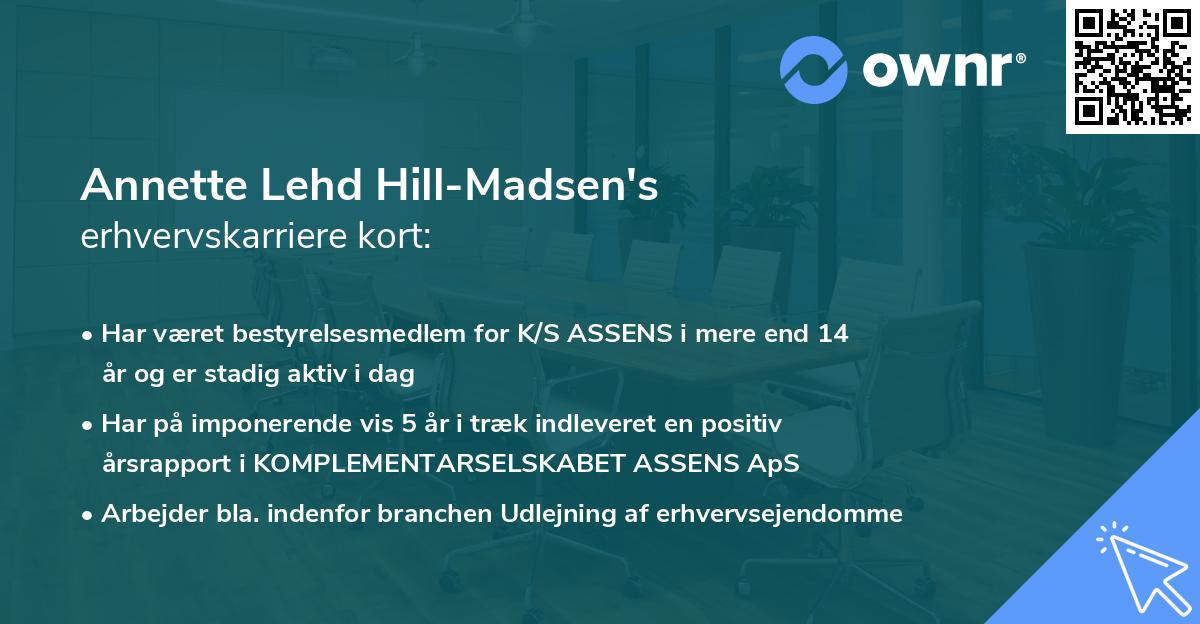 Annette Lehd Hill-Madsen's erhvervskarriere kort