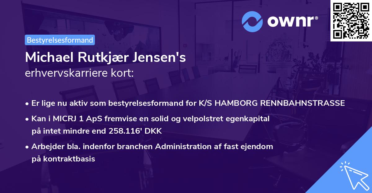 Michael Rutkjær Jensen's erhvervskarriere kort