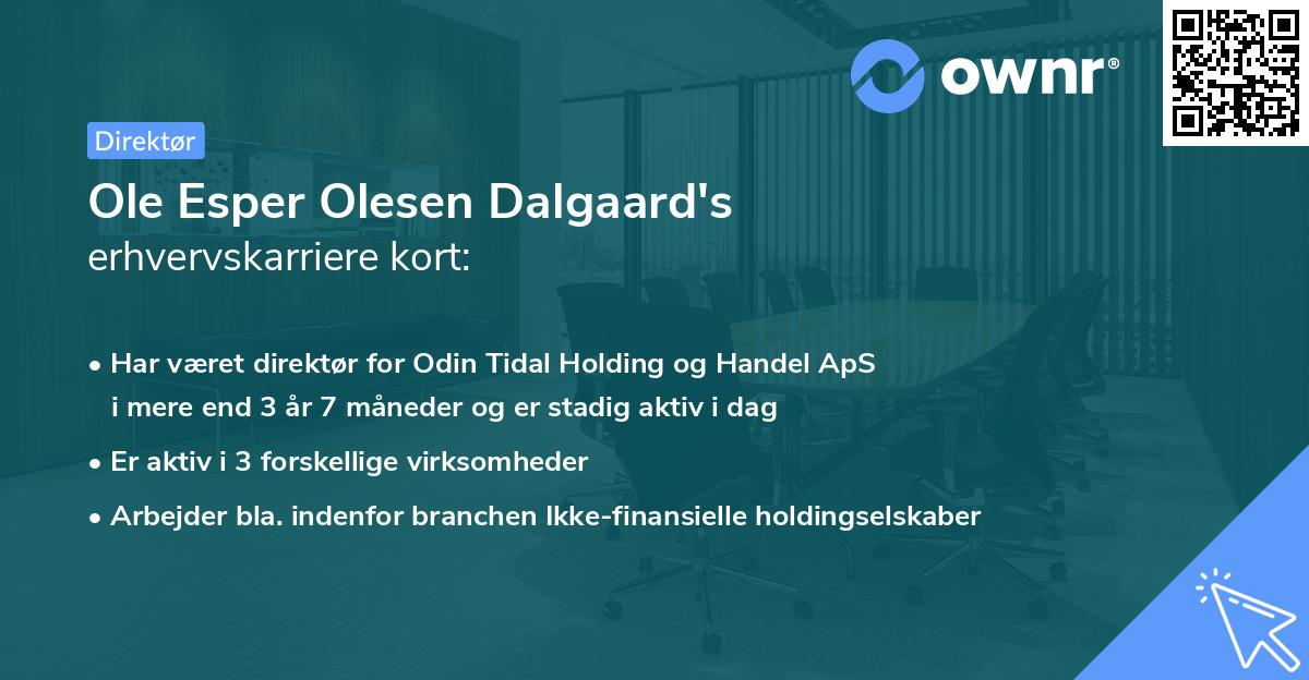 Ole Esper Olesen Dalgaard's erhvervskarriere kort