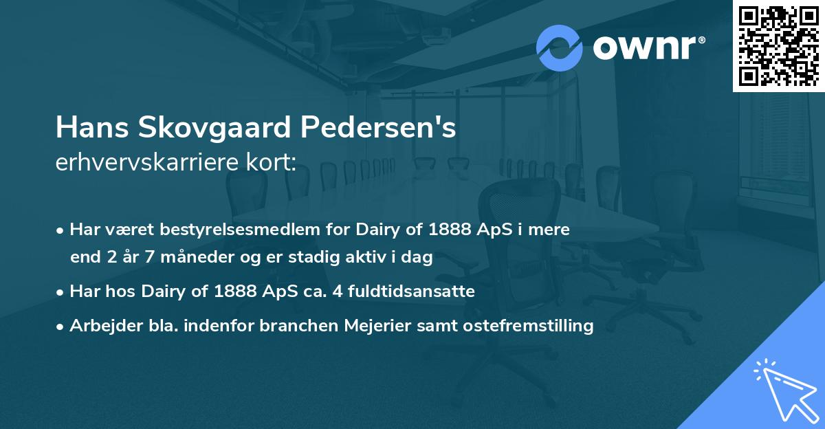 Hans Skovgaard Pedersen's erhvervskarriere kort