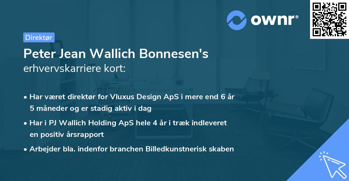Peter Jean Wallich Bonnesen's erhvervskarriere kort
