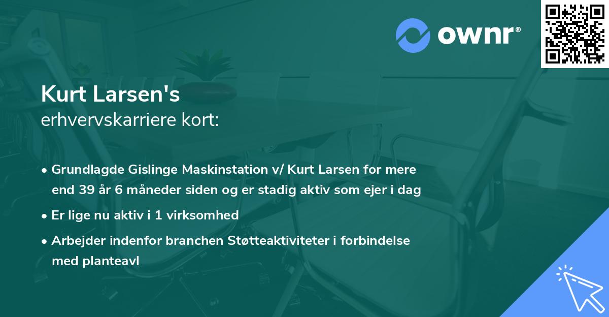 Kurt Larsen's erhvervskarriere kort
