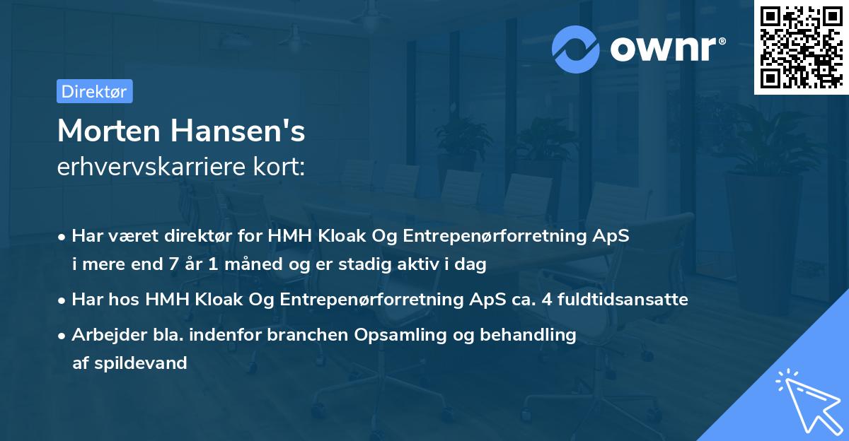 Morten Hansen's erhvervskarriere kort