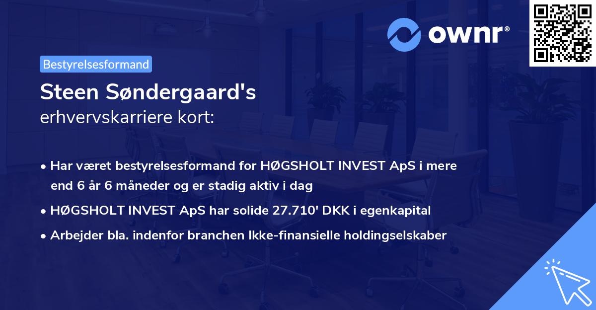 Steen Søndergaard's erhvervskarriere kort