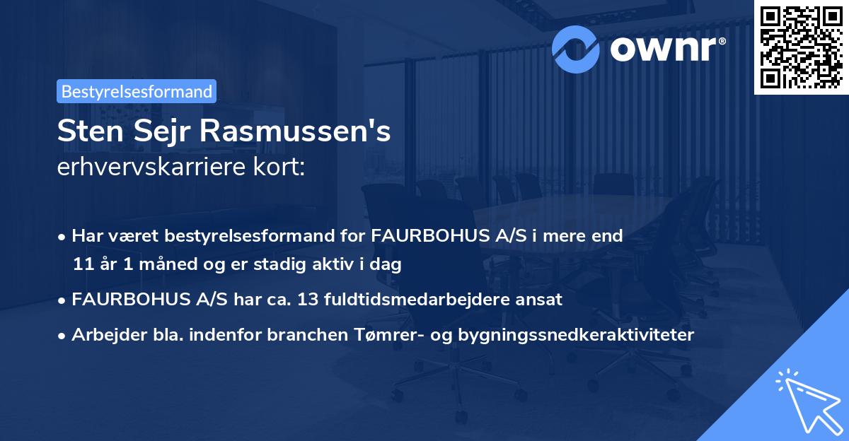 Sten Sejr Rasmussen's erhvervskarriere kort