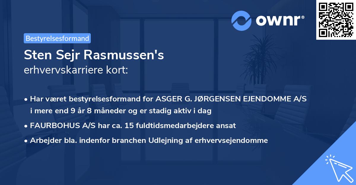Sten Sejr Rasmussen's erhvervskarriere kort