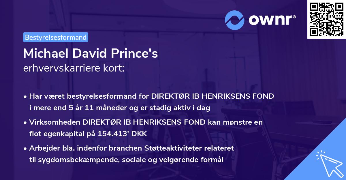 Michael David Prince's erhvervskarriere kort