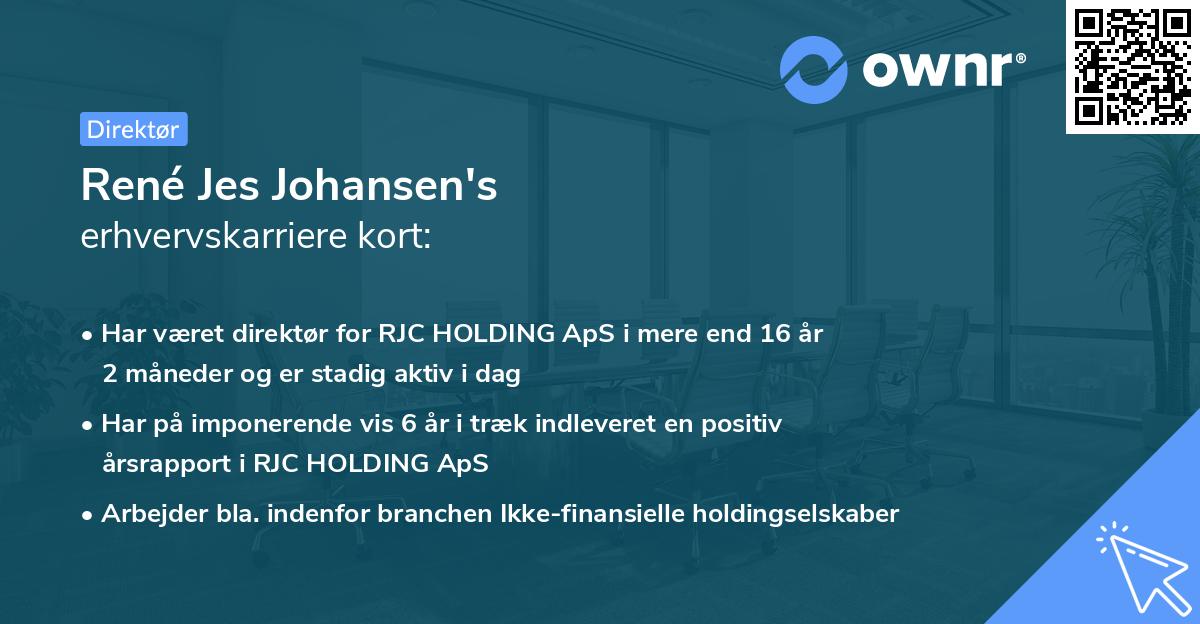 René Jes Johansen's erhvervskarriere kort