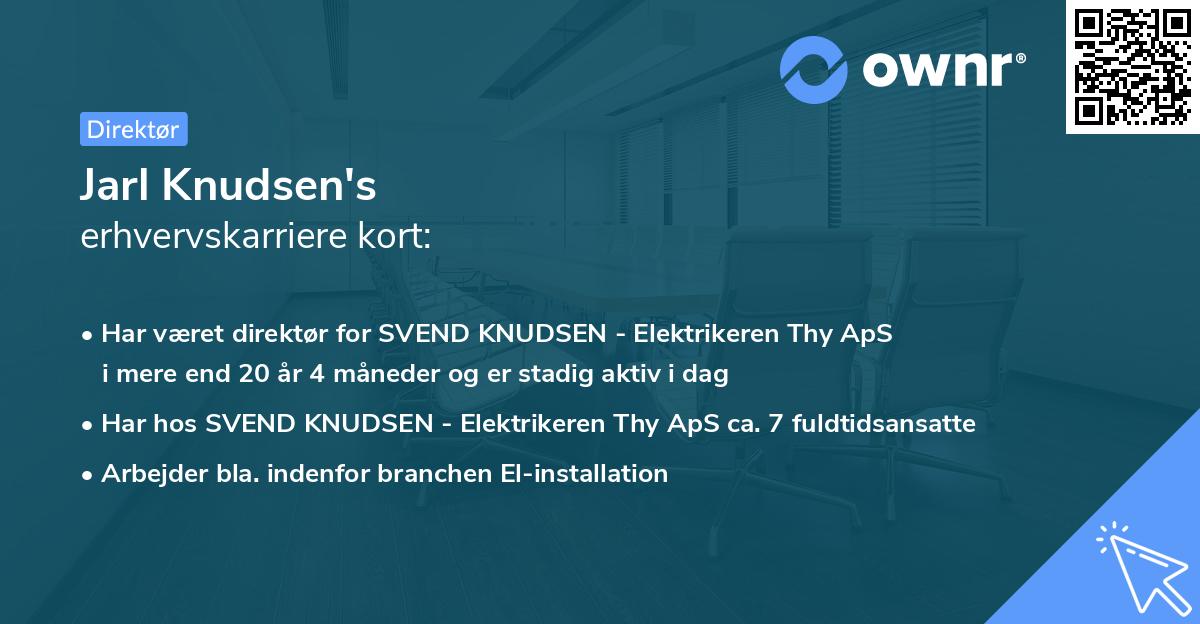Jarl Knudsen's erhvervskarriere kort