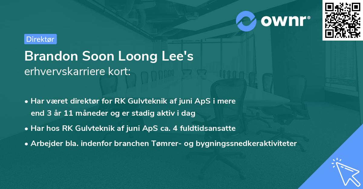 Brandon Soon Loong Lee's erhvervskarriere kort
