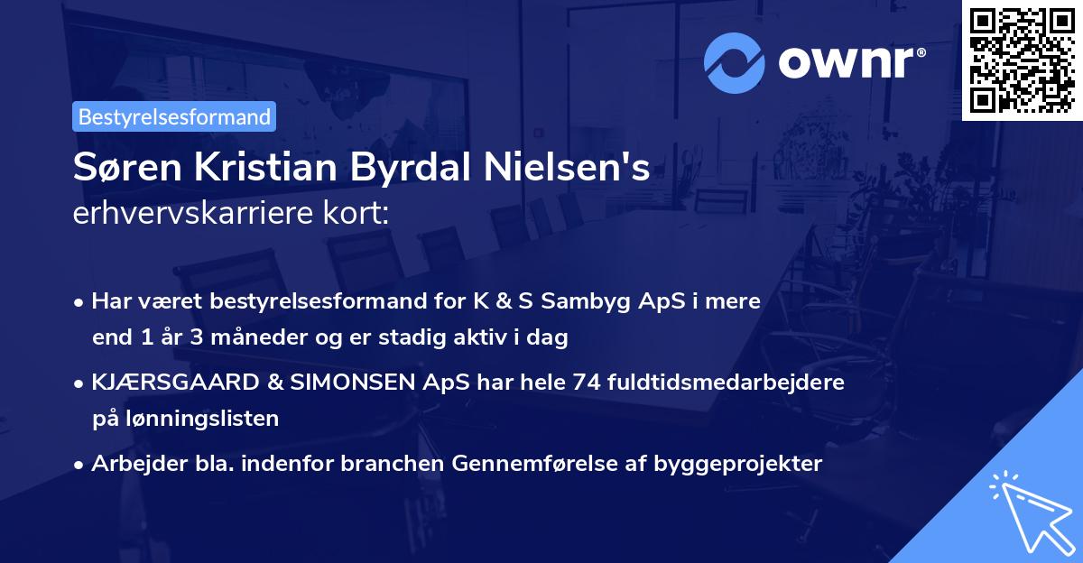 Søren Kristian Byrdal Nielsen's erhvervskarriere kort