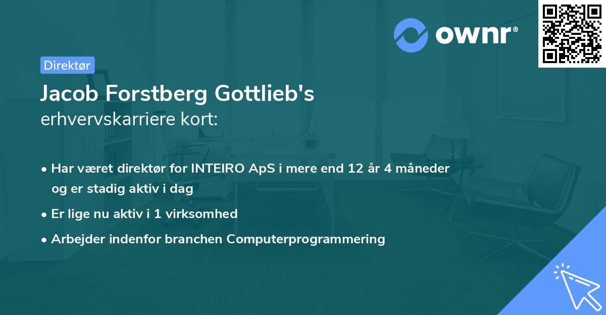 Jacob Forstberg Gottlieb's erhvervskarriere kort