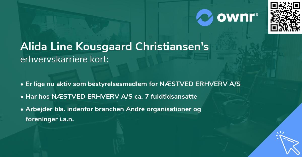 Alida Line Kousgaard Christiansen's erhvervskarriere kort