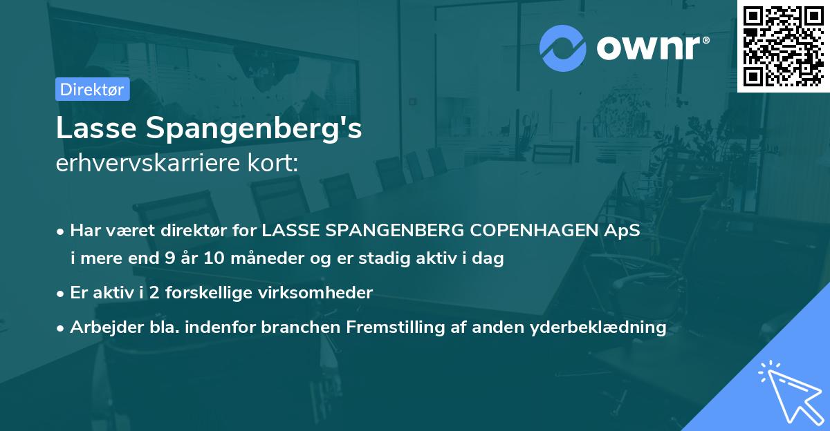 Lasse Spangenberg's erhvervskarriere kort