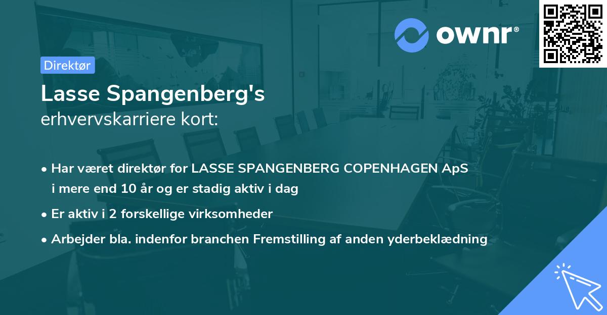 Lasse Spangenberg's erhvervskarriere kort