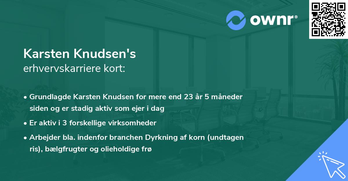 Karsten Knudsen's erhvervskarriere kort