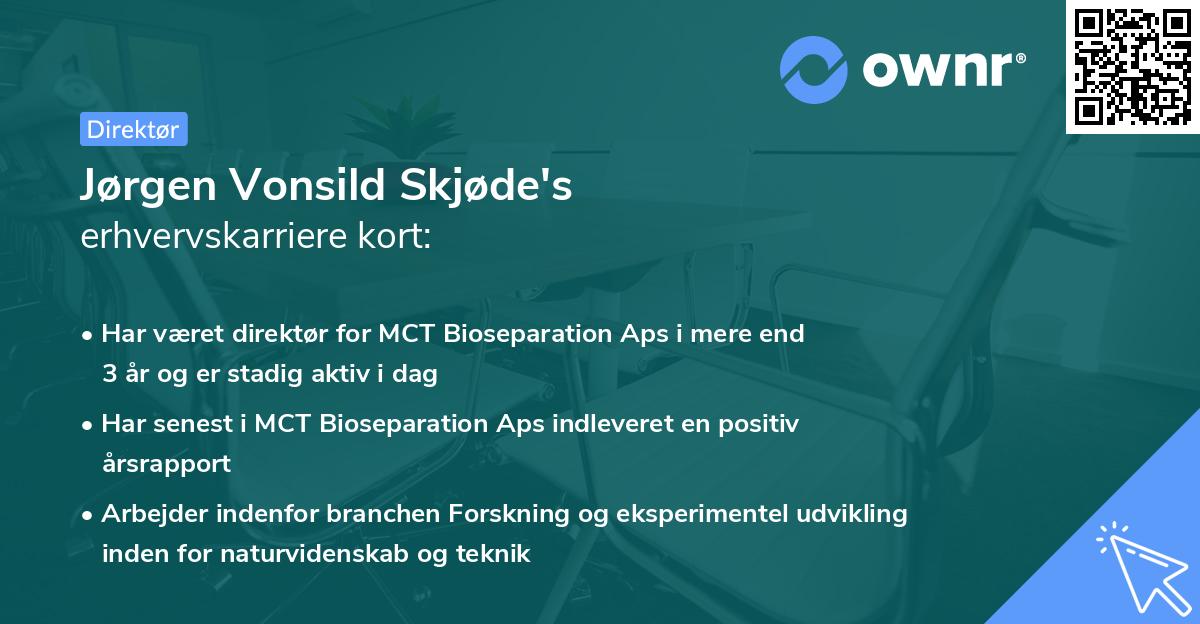 Jørgen Vonsild Skjøde's erhvervskarriere kort