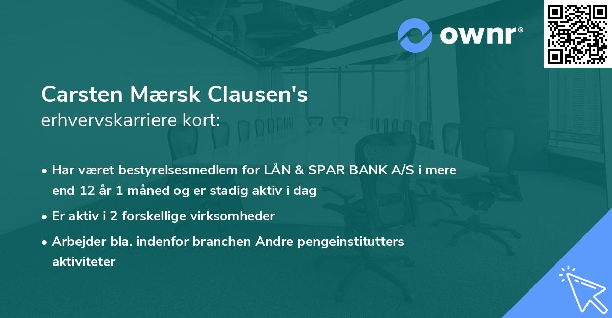 Carsten Mærsk Clausen's erhvervskarriere kort