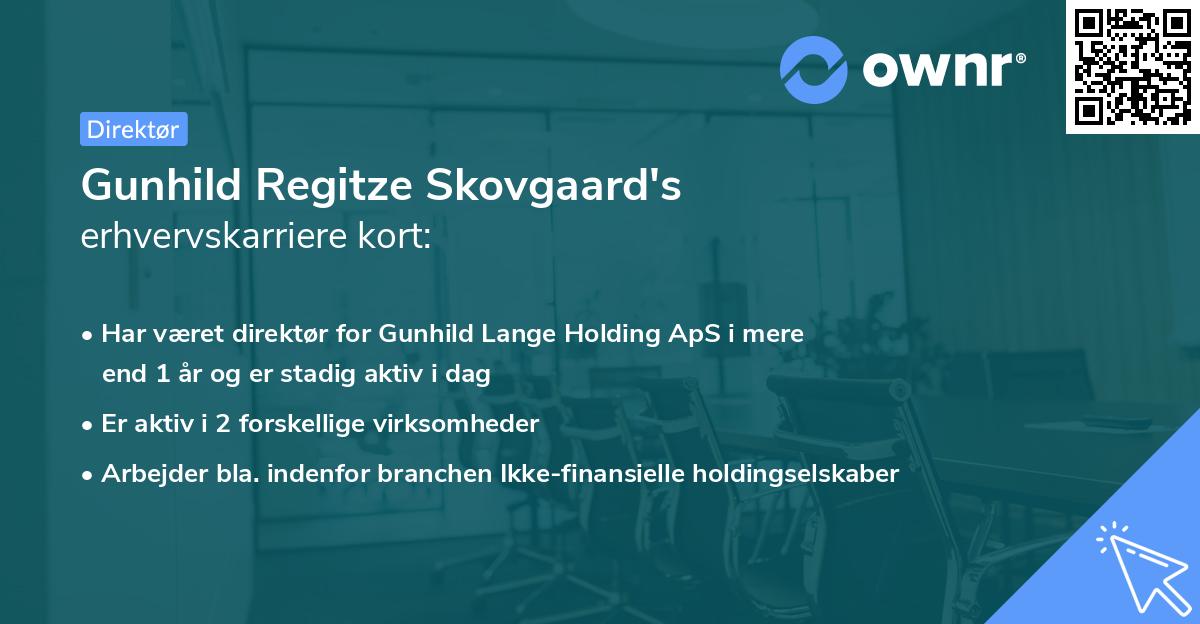 Gunhild Regitze Skovgaard's erhvervskarriere kort