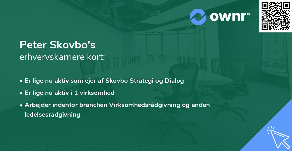 Peter Skovbo's erhvervskarriere kort