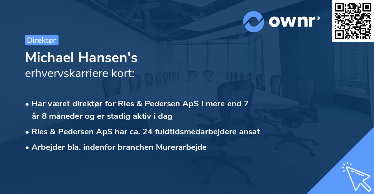 Michael Hansen's erhvervskarriere kort