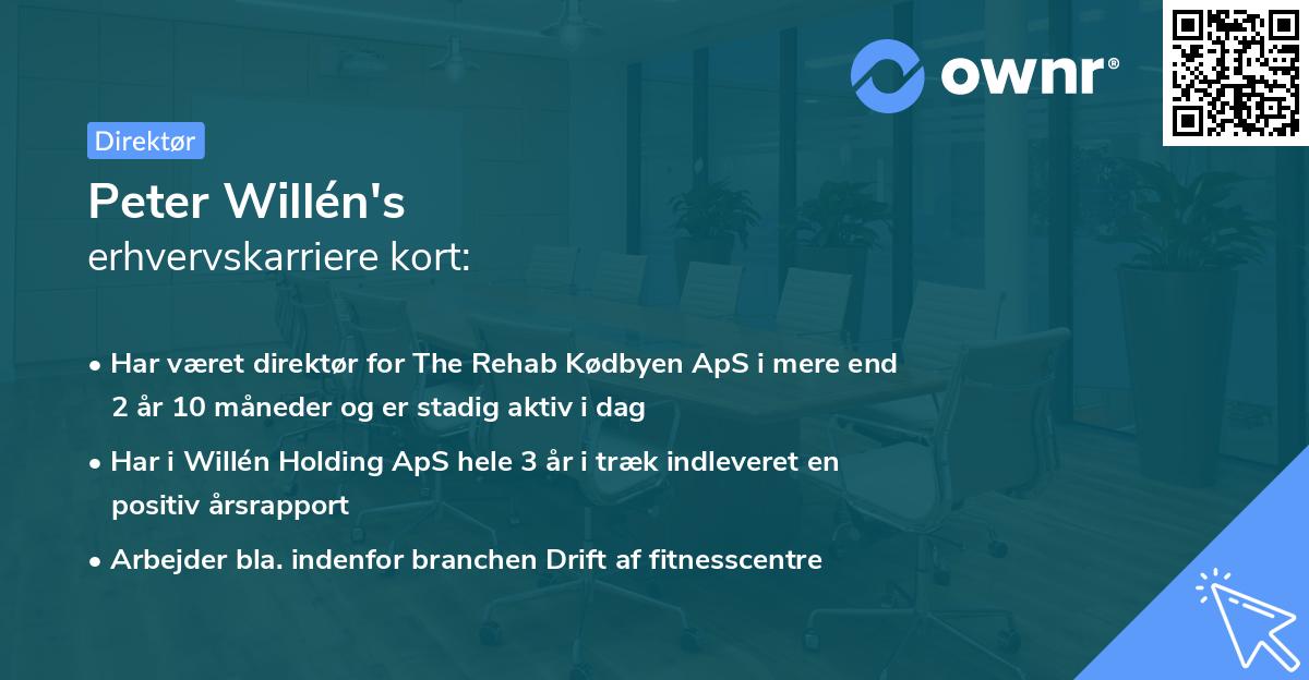 Peter Willén's erhvervskarriere kort