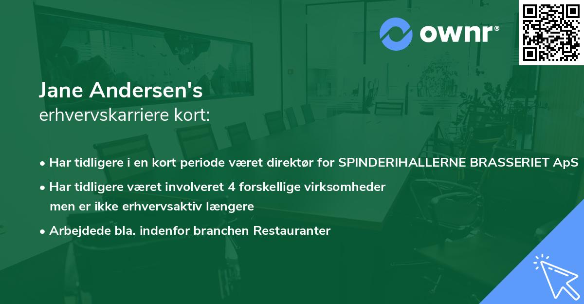 Jane Andersen's erhvervskarriere kort