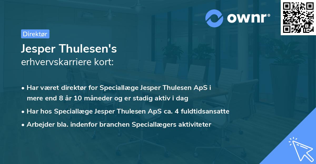 Jesper Thulesen's erhvervskarriere kort