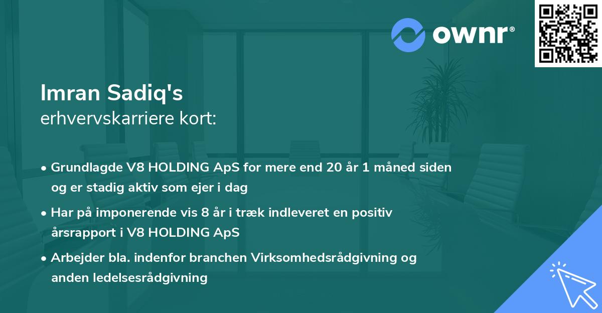 Imran Sadiq's erhvervskarriere kort