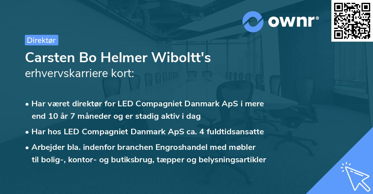 Carsten Bo Helmer Wiboltt's erhvervskarriere kort