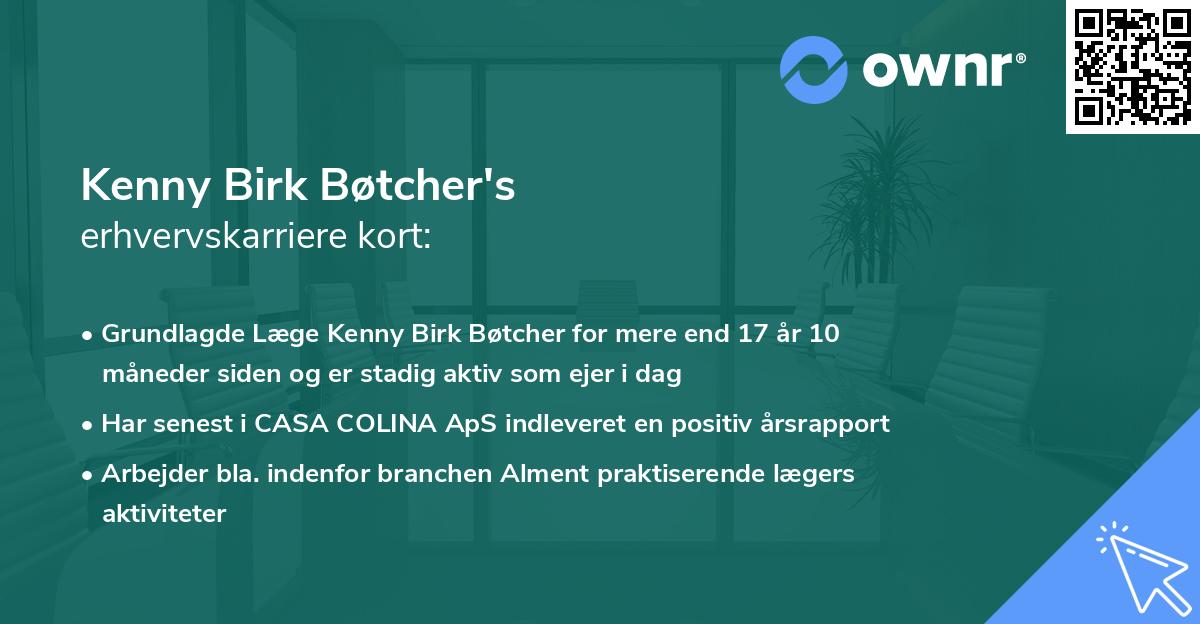 Kenny Birk Bøtcher's erhvervskarriere kort