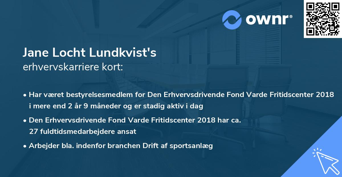 Jane Locht Lundkvist's erhvervskarriere kort