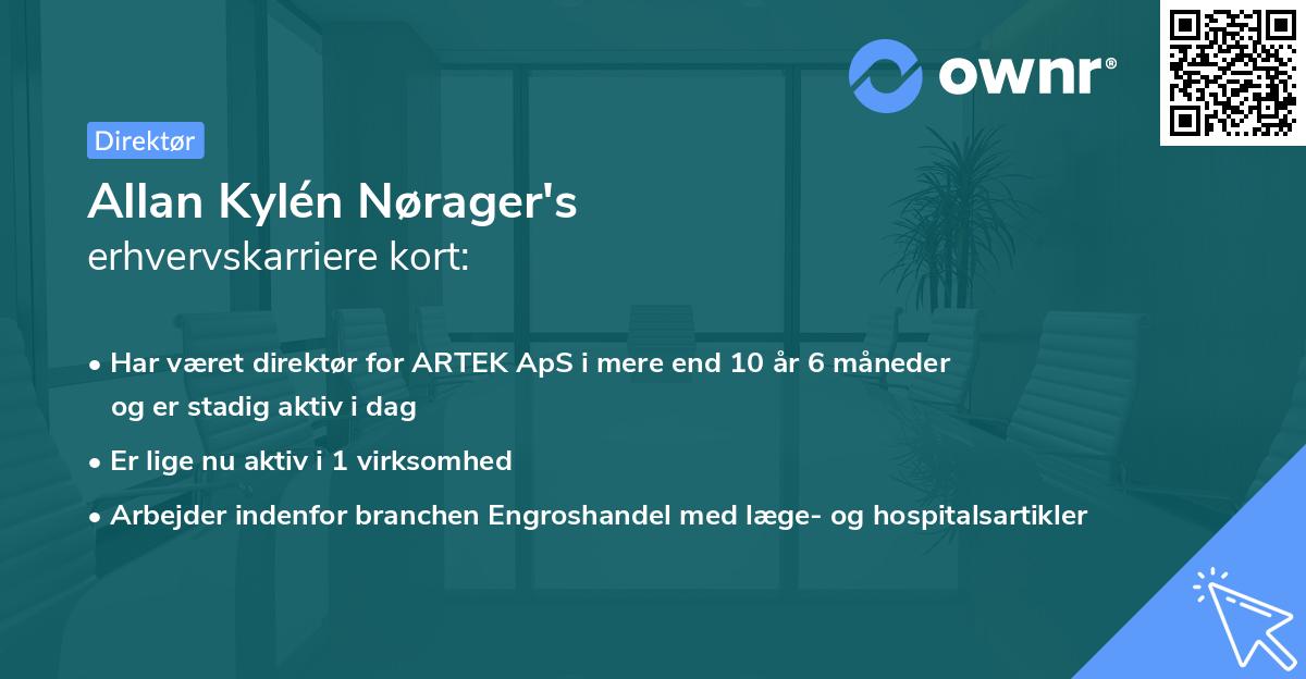 Allan Kylén Nørager's erhvervskarriere kort