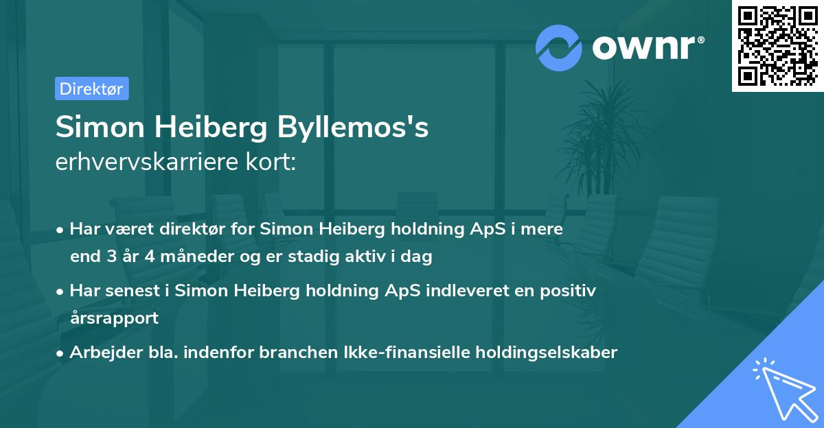 Simon Heiberg Byllemos's erhvervskarriere kort