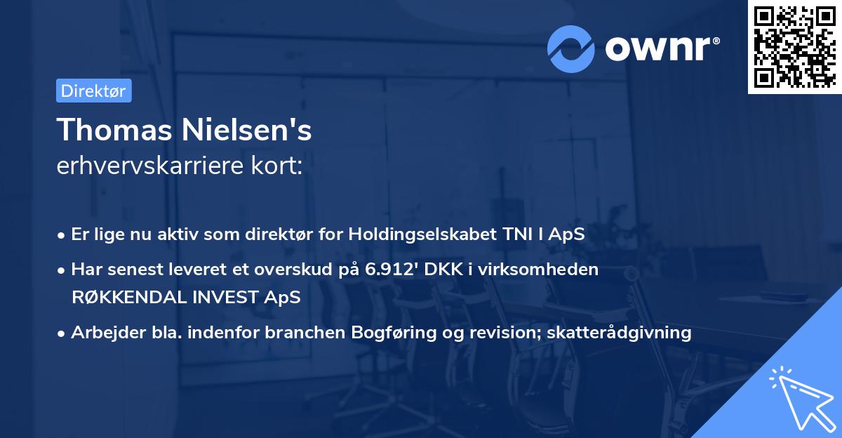 Thomas Nielsen's erhvervskarriere kort