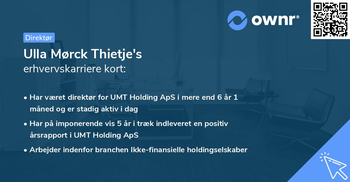 Ulla Mørck Thietje's erhvervskarriere kort