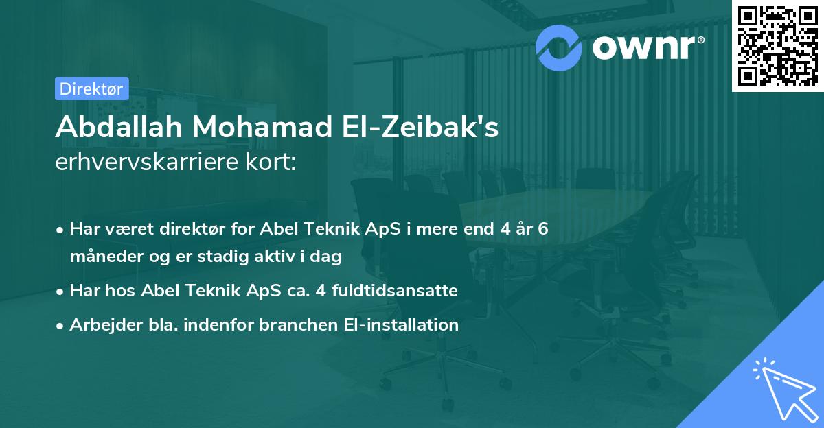 Abdallah Mohamad El-Zeibak's erhvervskarriere kort