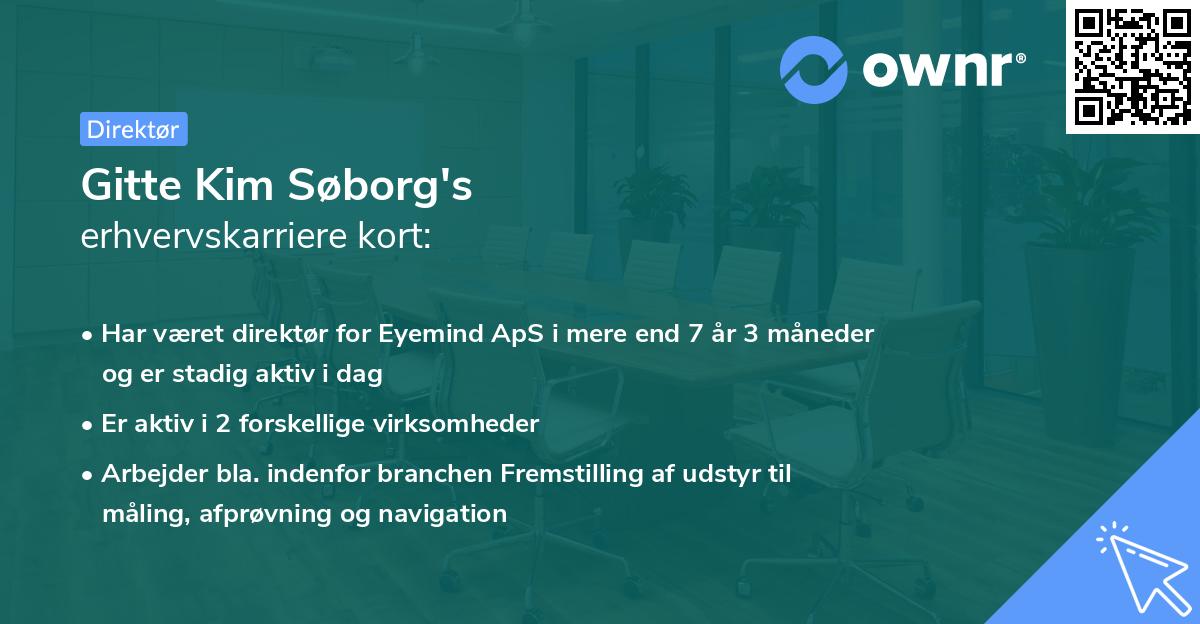 Gitte Kim Søborg's erhvervskarriere kort