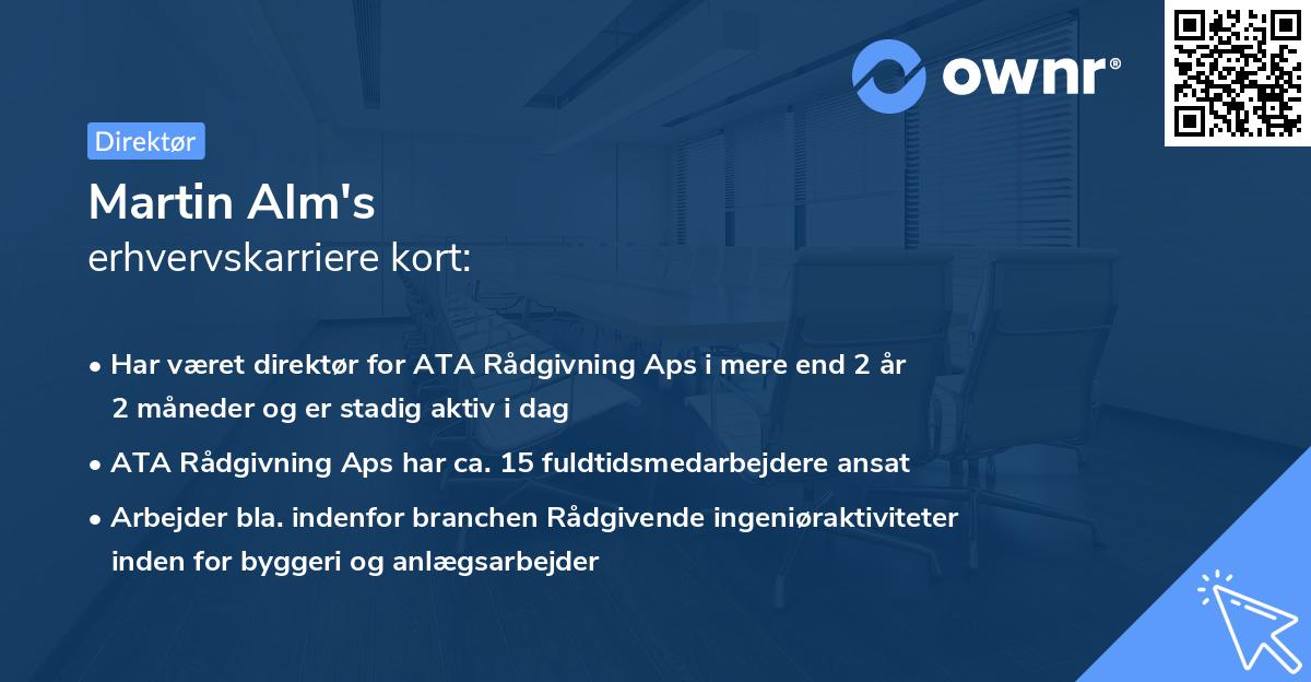 Martin Alm's erhvervskarriere kort