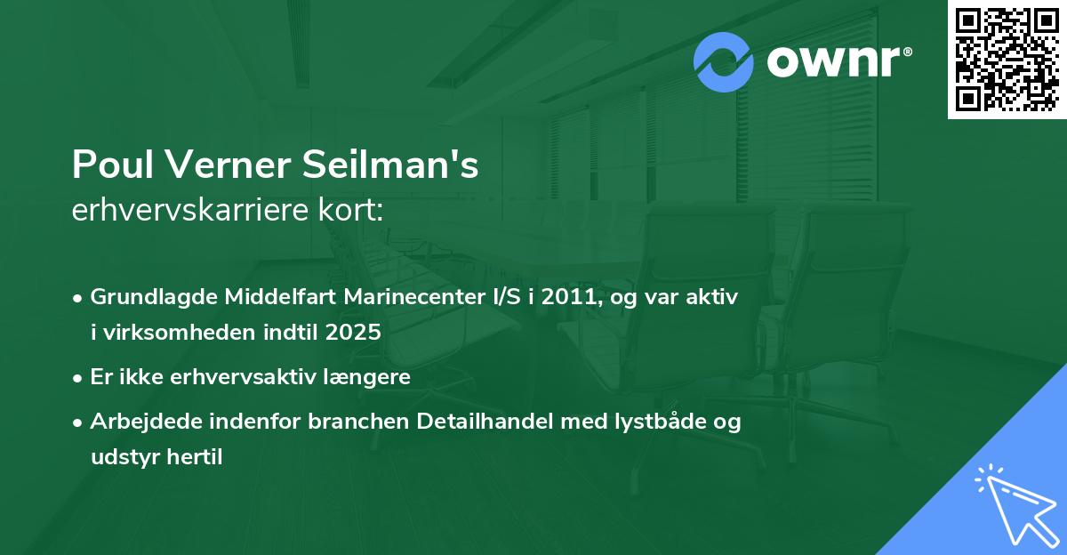 Poul Verner Seilman's erhvervskarriere kort