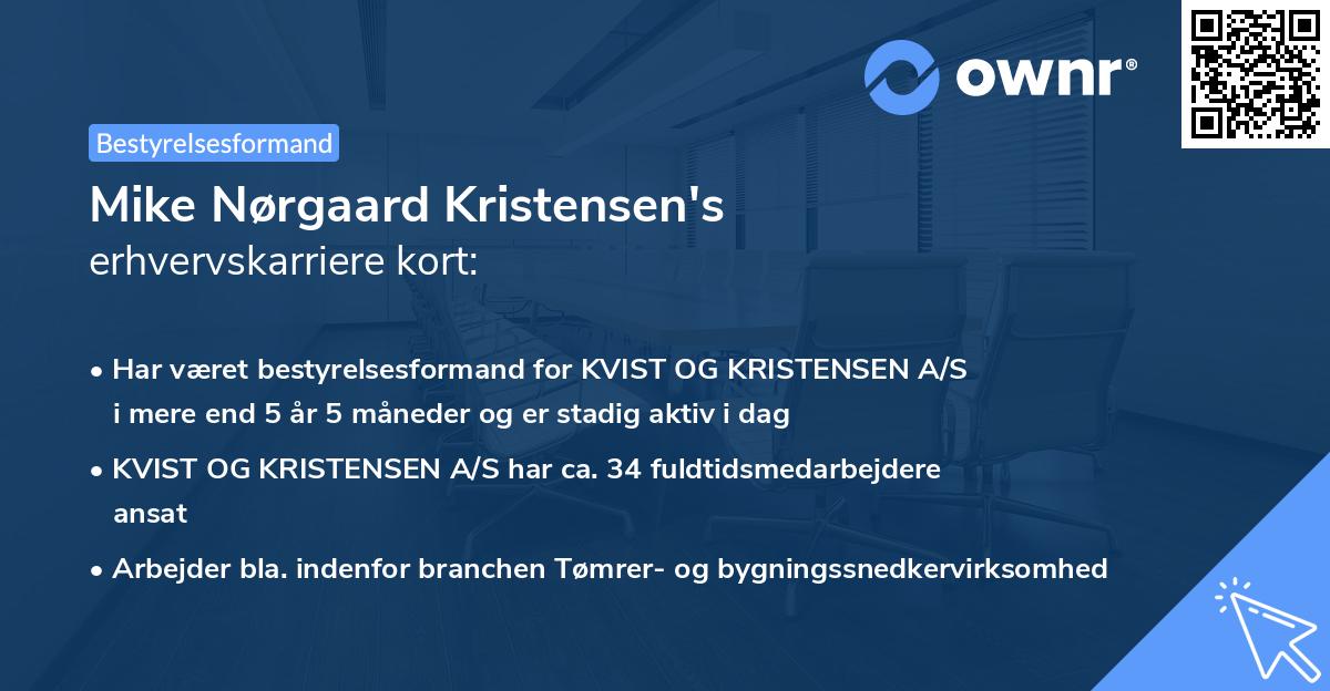 Mike Nørgaard Kristensen's erhvervskarriere kort