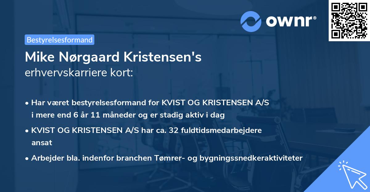 Mike Nørgaard Kristensen's erhvervskarriere kort