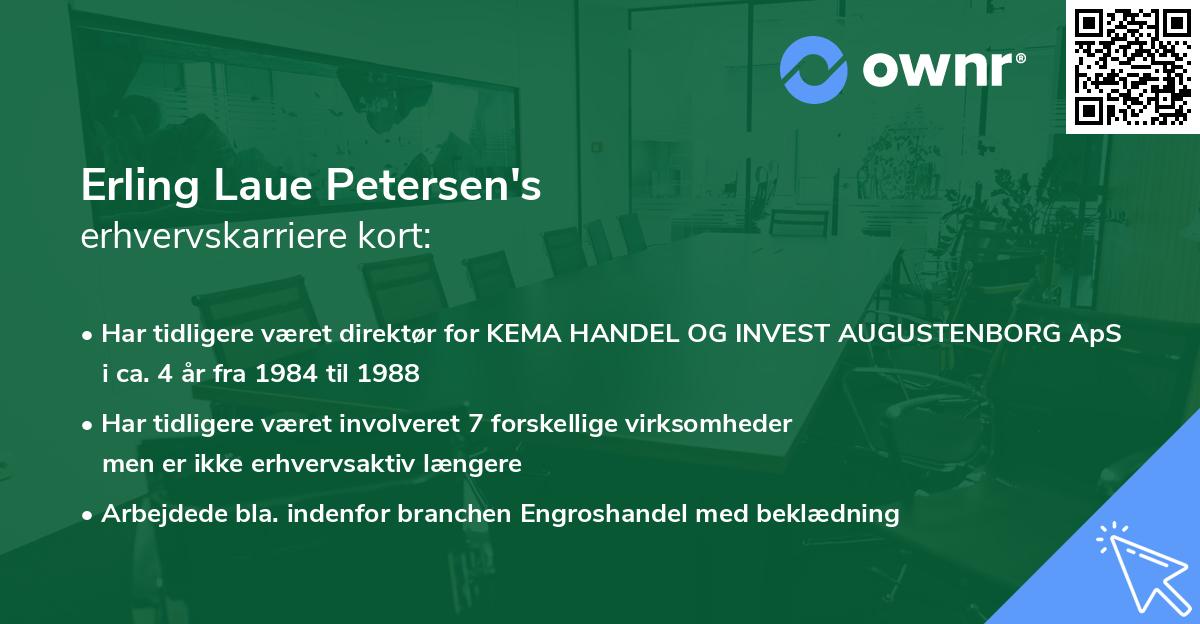 Erling Laue Petersen's erhvervskarriere kort