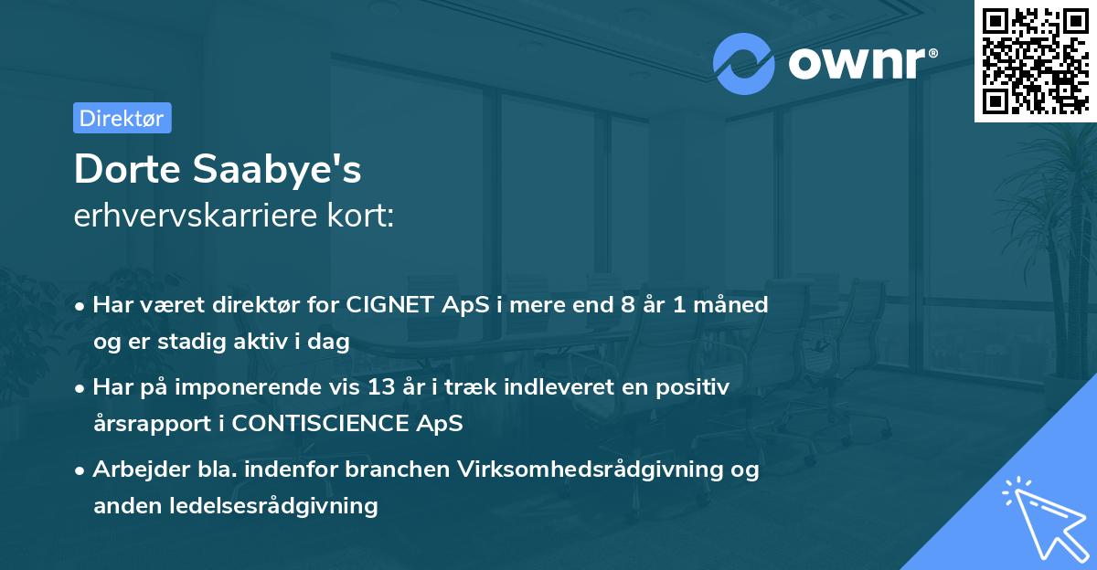 Dorte Saabye's erhvervskarriere kort