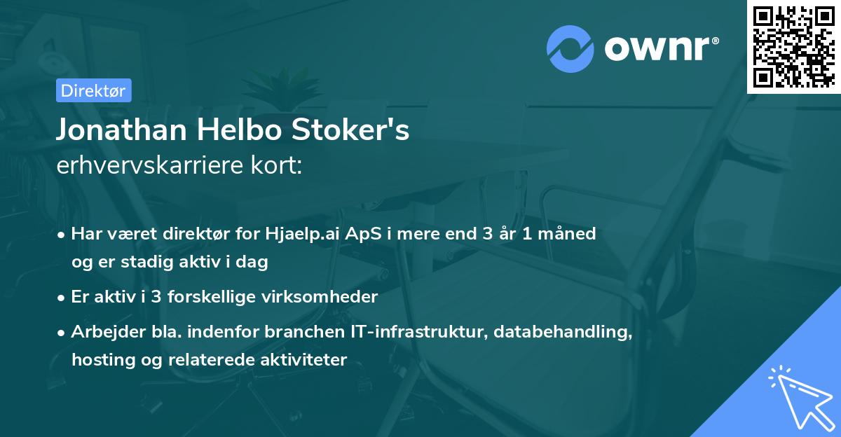 Jonathan Helbo Stoker's erhvervskarriere kort